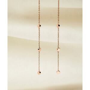 NEW LA MENO Treasure Thread Earrings 18K Rose Gold Plated